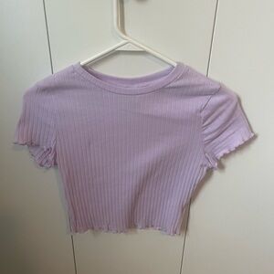 Lavender Ribbed Women's Crop Top